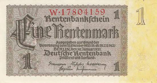 1 Rentenmark 1937 ro.166b W
